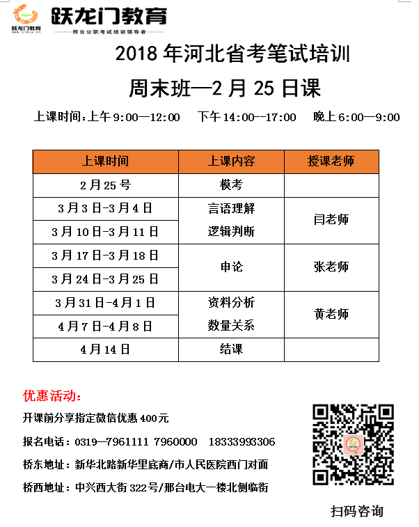 2018年省考高分技巧班、周末班、專項突破班開課了?。。? onload=